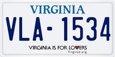 VA license plate VLA1534