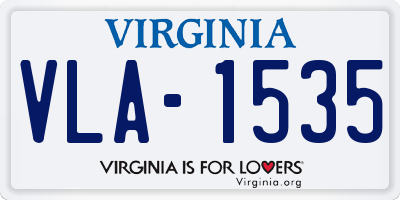 VA license plate VLA1535
