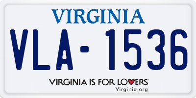 VA license plate VLA1536