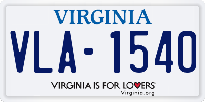 VA license plate VLA1540