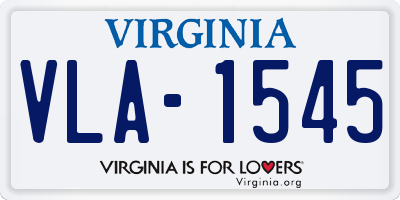 VA license plate VLA1545