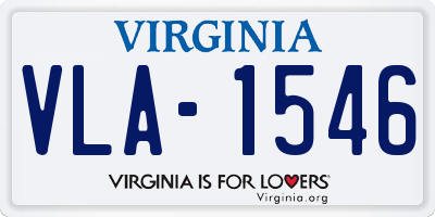 VA license plate VLA1546