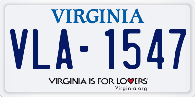 VA license plate VLA1547