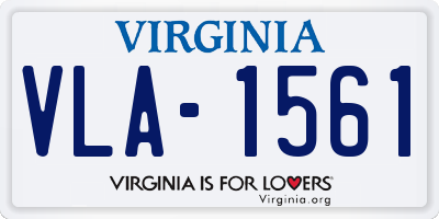 VA license plate VLA1561