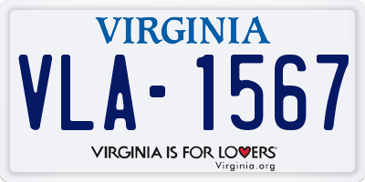 VA license plate VLA1567