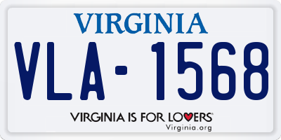 VA license plate VLA1568