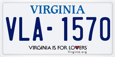 VA license plate VLA1570