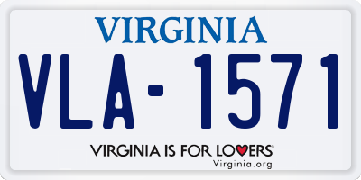 VA license plate VLA1571