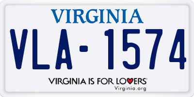 VA license plate VLA1574