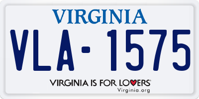 VA license plate VLA1575