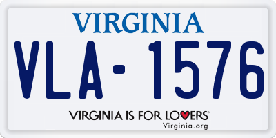 VA license plate VLA1576