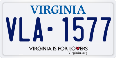 VA license plate VLA1577