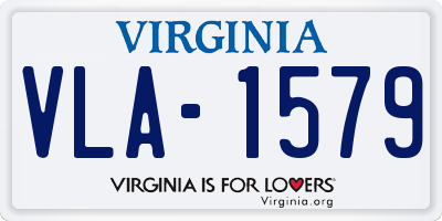 VA license plate VLA1579