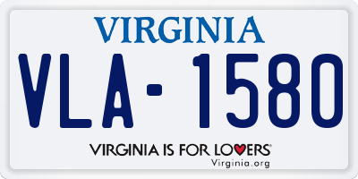 VA license plate VLA1580