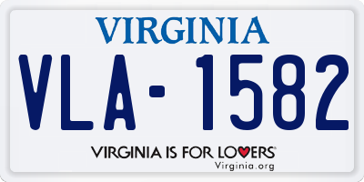 VA license plate VLA1582
