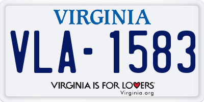 VA license plate VLA1583