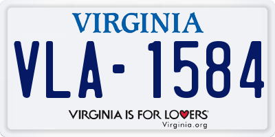 VA license plate VLA1584