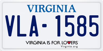 VA license plate VLA1585