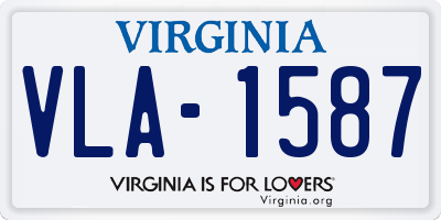 VA license plate VLA1587
