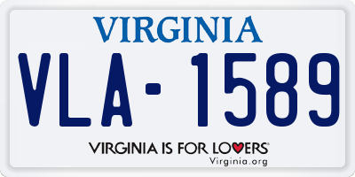 VA license plate VLA1589