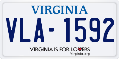 VA license plate VLA1592