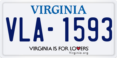 VA license plate VLA1593