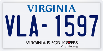 VA license plate VLA1597