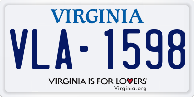 VA license plate VLA1598