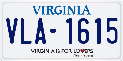 VA license plate VLA1615