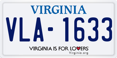 VA license plate VLA1633