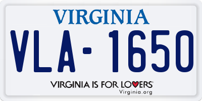 VA license plate VLA1650