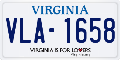 VA license plate VLA1658