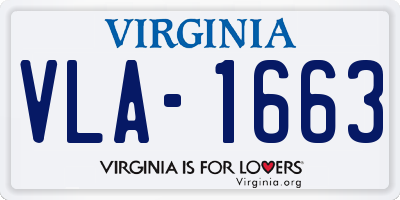 VA license plate VLA1663