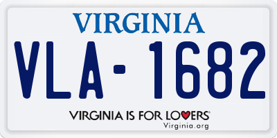 VA license plate VLA1682