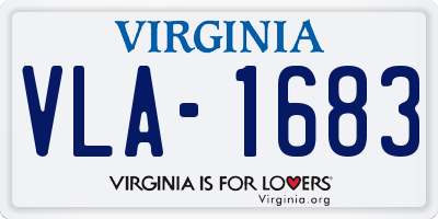 VA license plate VLA1683
