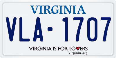 VA license plate VLA1707