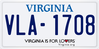 VA license plate VLA1708