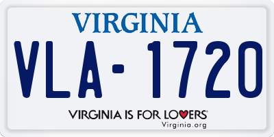VA license plate VLA1720