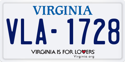 VA license plate VLA1728