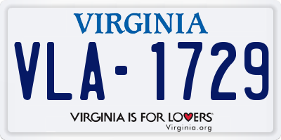 VA license plate VLA1729