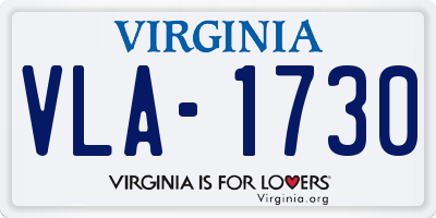 VA license plate VLA1730