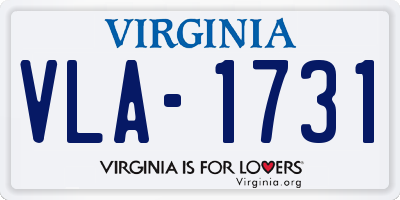 VA license plate VLA1731