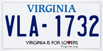 VA license plate VLA1732