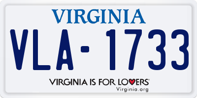 VA license plate VLA1733