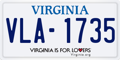 VA license plate VLA1735