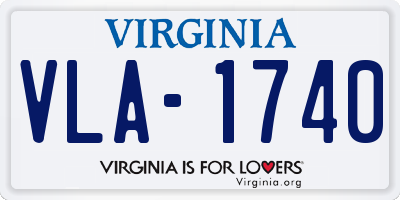 VA license plate VLA1740