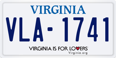 VA license plate VLA1741