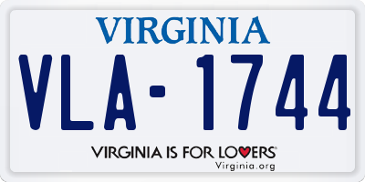 VA license plate VLA1744