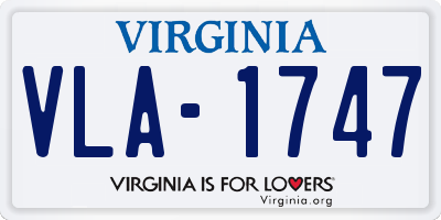 VA license plate VLA1747