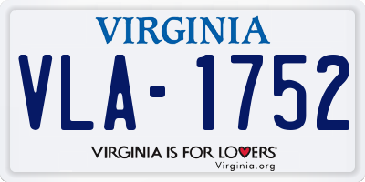 VA license plate VLA1752